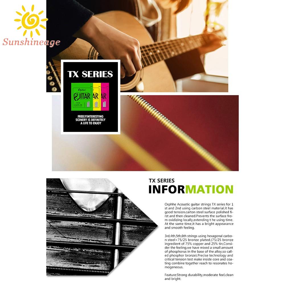 SUNAGE- ~Orphee Acoustic Guitar Strings Full-Size Light Medium 10-47/11-52/12-53 Gauges【SUNAGE-HOT Fashion】