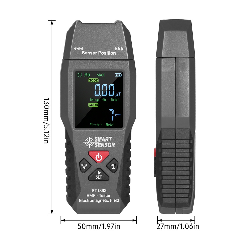Máy Dò Bức Xạ Từ Tính Cầm Tay Mini ST1393 EMF Có Màn Hình LCD