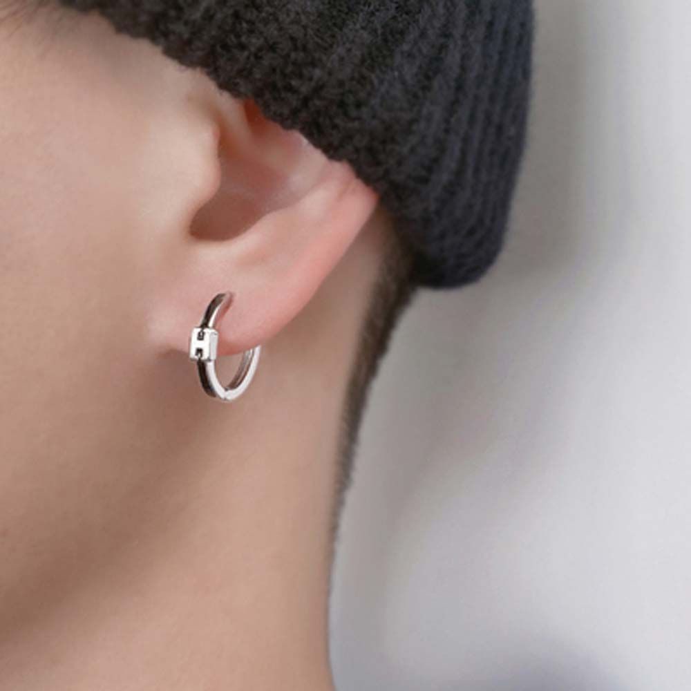 Bông tai hình chữ H thiết kế đơn giản sang trọng cho nam