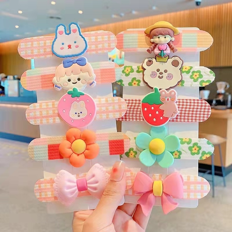 Miếng Dán Tóc Mái Ngang Họa Tiết Hoạt Hình Dễ Thương Dành Cho Bé Gái