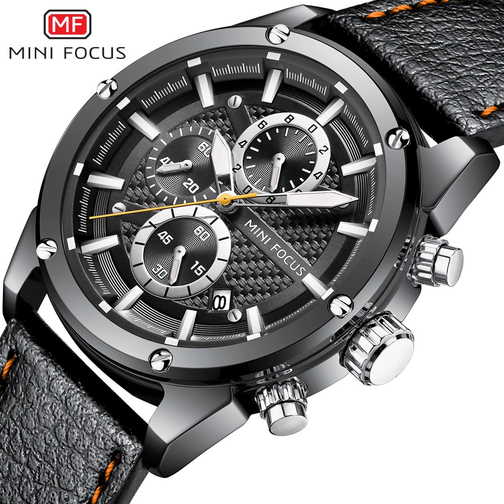 Đồng hồ nam MINI FOCUS MF0161G.04 dây da thật màu viền thép không gỉ màu bạc 3 kim hàng chính hãng cao cấp Nhật Bản dde | BigBuy360 - bigbuy360.vn
