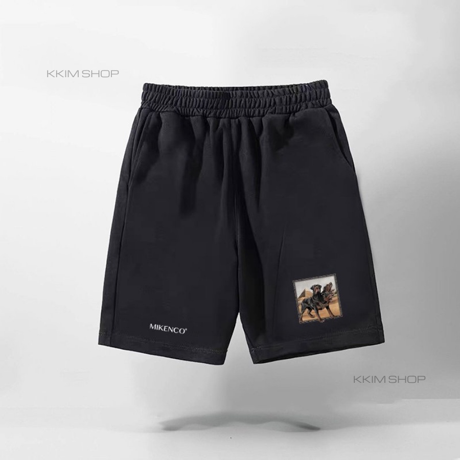 QUẦN SHORT MIKENCO Nam Nữ, quần đùi thun form rộng unisex thể thao, lửng cộc ngắn mặc nhà chất liệu POLY 2 DA KKIMSHOP