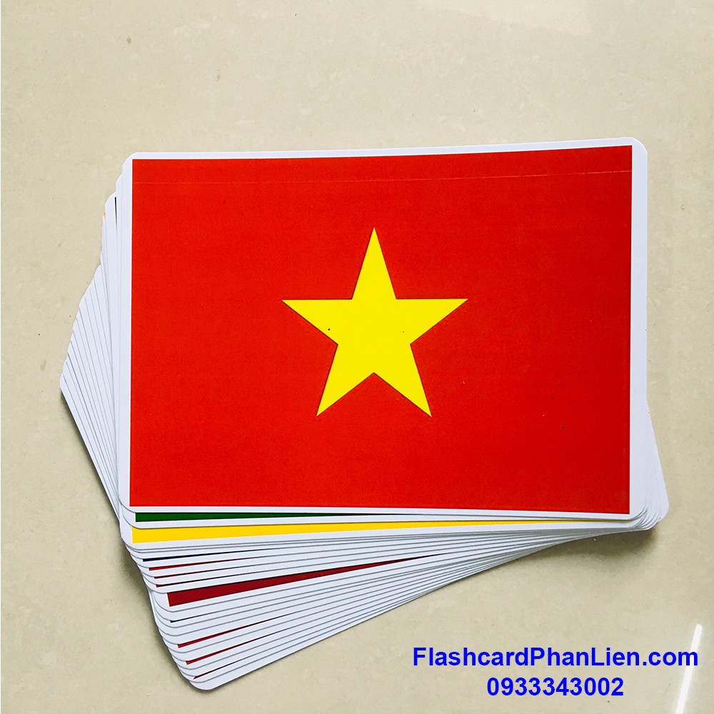 thẻ học thông minh 20 cờ các nước nổi tiêng trên thế giới flashcard kiêm sách bìa cứng
