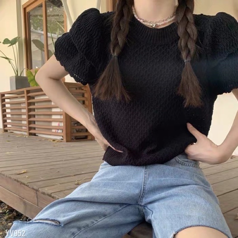 ❤️FFEESHiP❤️Áo len cổ tròn hạt gạo hàng Qc cực đẹp Uy Tín