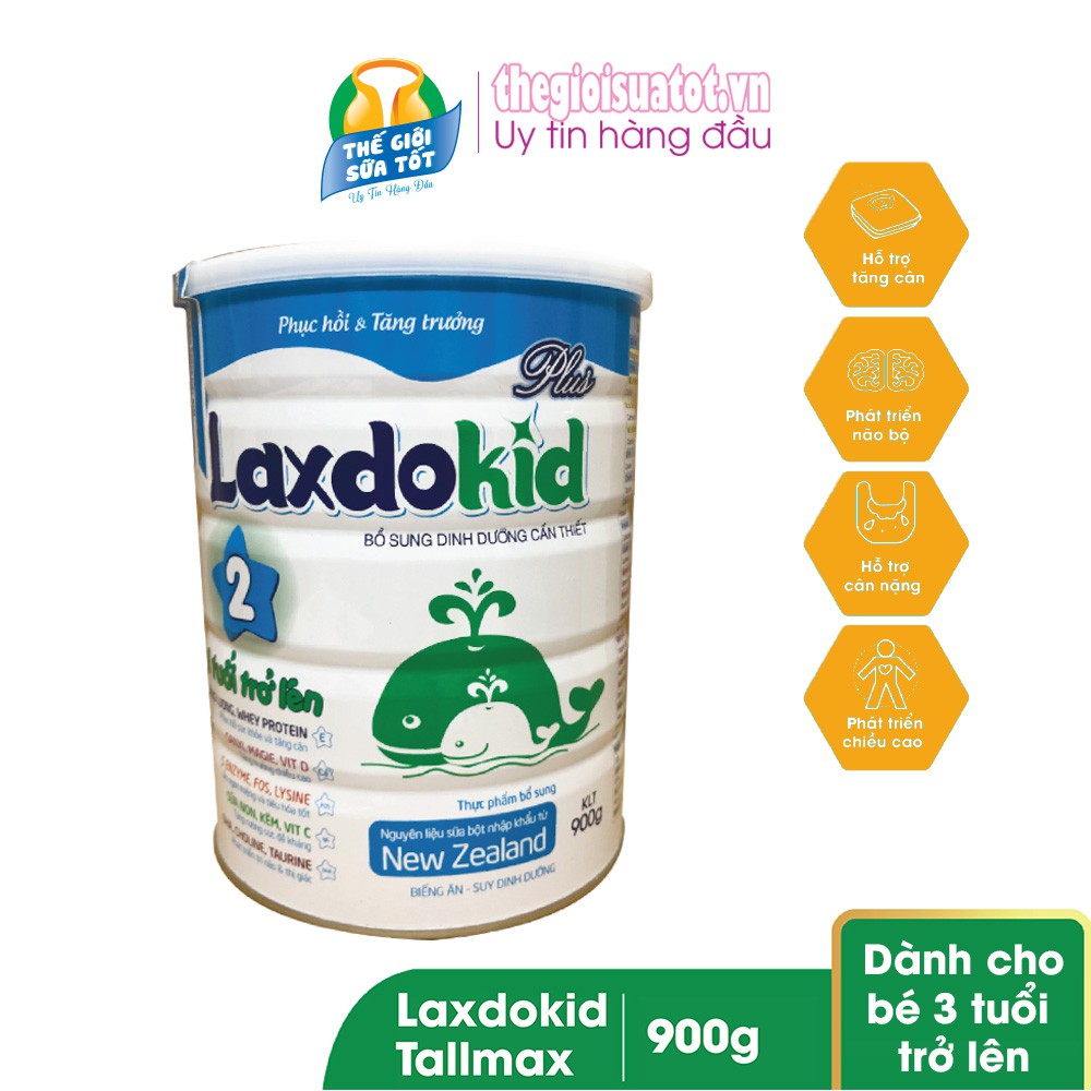 Sữa Laxdokid số 2 Cao năng lượng cho trẻ trên 3 tuổi loại 900g