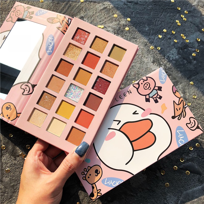 Bảng phấn mắt 30 ô màu MUGE LEEN Rock Candy xinh xắn hot trend bò sữa vịt trắng vịt vàng gấu tông MUGE01 MUGE07