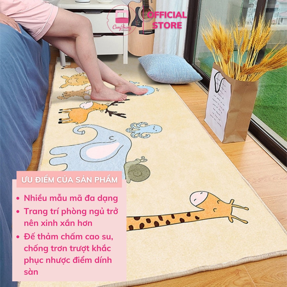 Thảm trải chân giường, thảm bali trang trí chân giường phòng ngủ kích thước 2mx80cm cao cấp