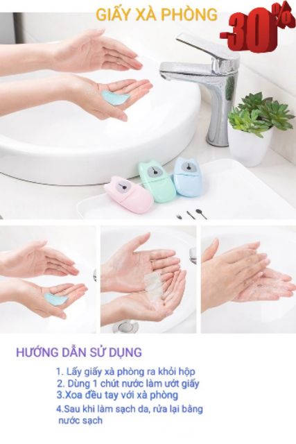 GIẤY XÀ PHÒNG RỬA TAY -SOAP PAPER - XÀ BÔNG | BigBuy360 - bigbuy360.vn