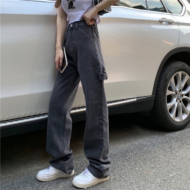 Quần jeans đen ống rộng quần bò denim phong cách ulzzang J94 Chaiko Studio