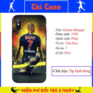 Ốp Lưng Điện Thoại Iphone Chất Liệu Kính Cường Lực Chống Trầy Xước In Hình Kylian Mbappé  ( Ôp Lưng In HInh Bóng Đá)
