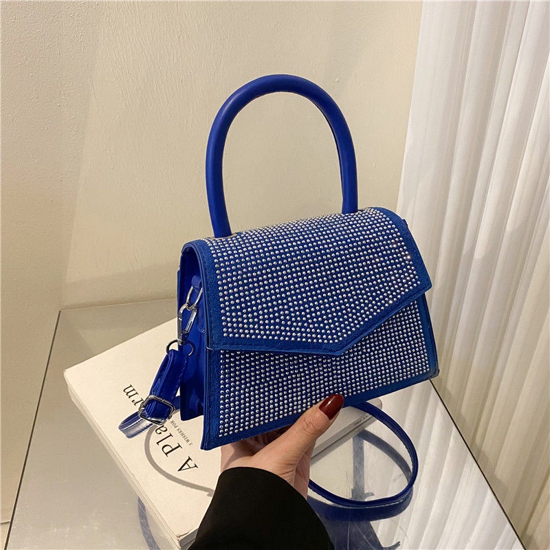 Túi Đeo Chéo Hình Vuông Đính Đá Lấp Lánh Thời Trang Sang Trọng Cho Nữ