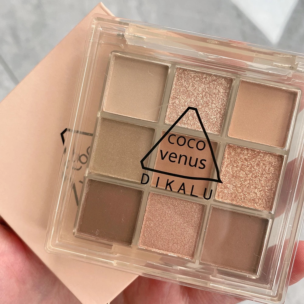 [Hàng mới về] Bảng phấn mắt 9 màu với màu lì và màu nhũ sáng bóng trang điểm kháng nước cho bạn nữ