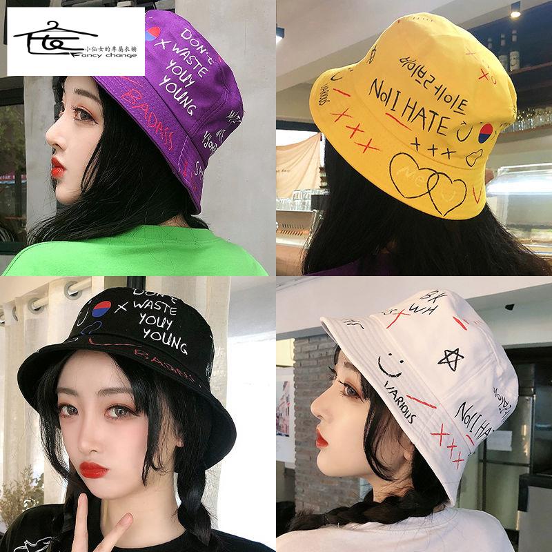 Nón Bucket Chống Nắng In Họa Tiết Graffiti Phong Cách Hàn Quốc Dễ Phối Đồ Thời Trang Xuân Hè Cho Nam Và Nữ