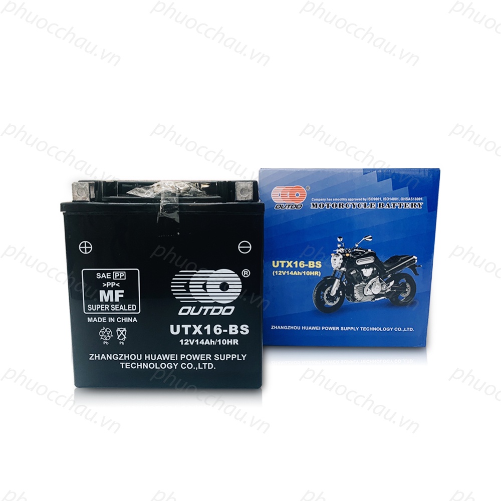 Bình ắc quy xe moto OUTDO UTX16-BS (12V - 14AH)