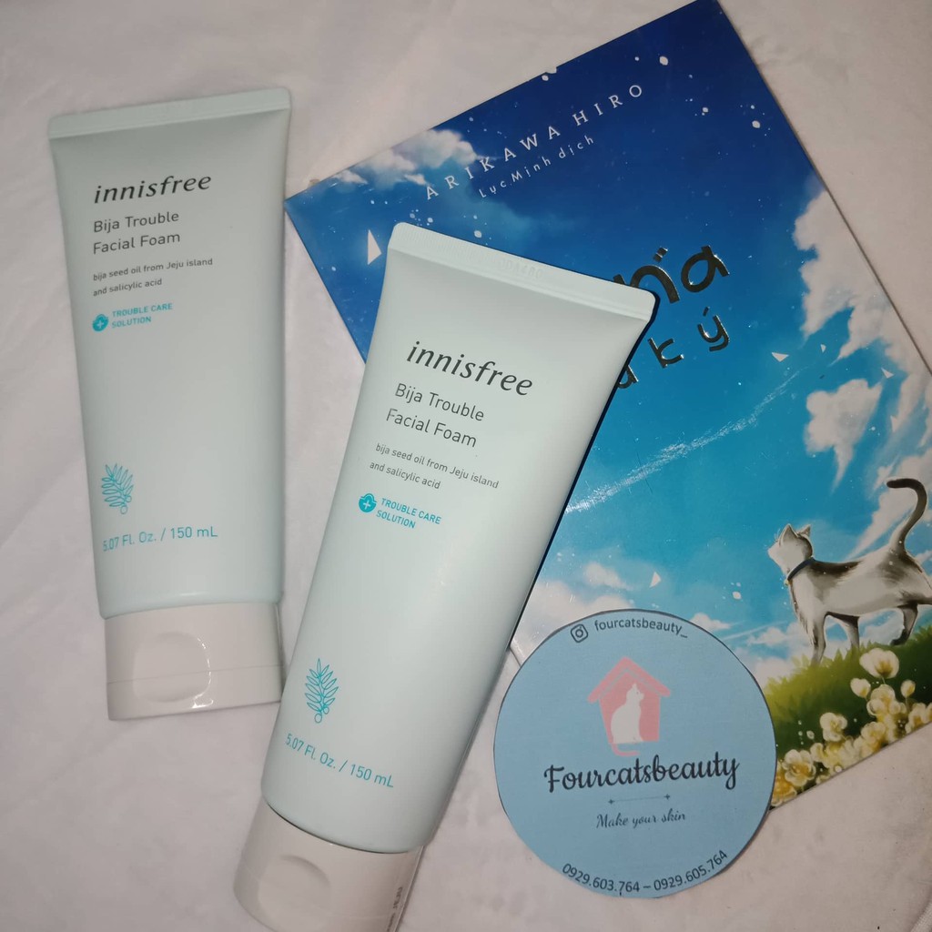 Sữa Rửa Mặt Dành Cho Da Mụn Innisfree Bija Trouble Facial Foam 150 ml
