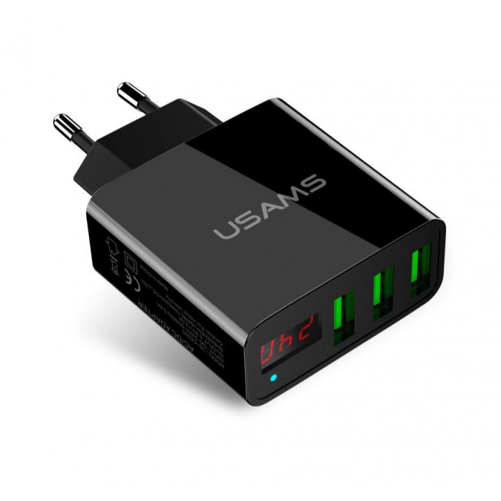 Sạc Usams CC035 3A 3 cổng USB có Led