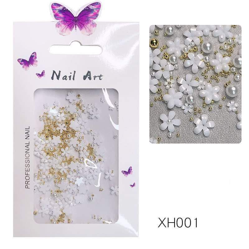 Hoa sứ mix size trang trí móng tay chân cực xinh