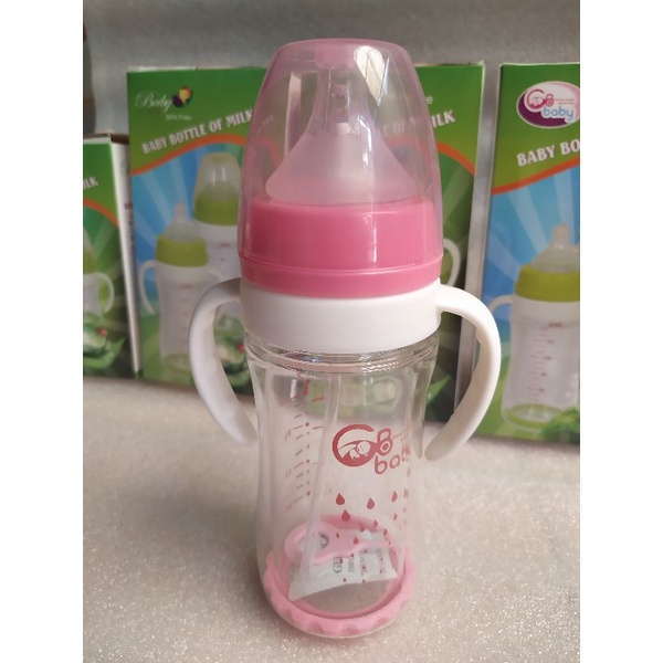 Bình sữa thủy tinh bọc nhựa chống vỡ Baby love , Gb baby cổ rộng 120ml , 180ml