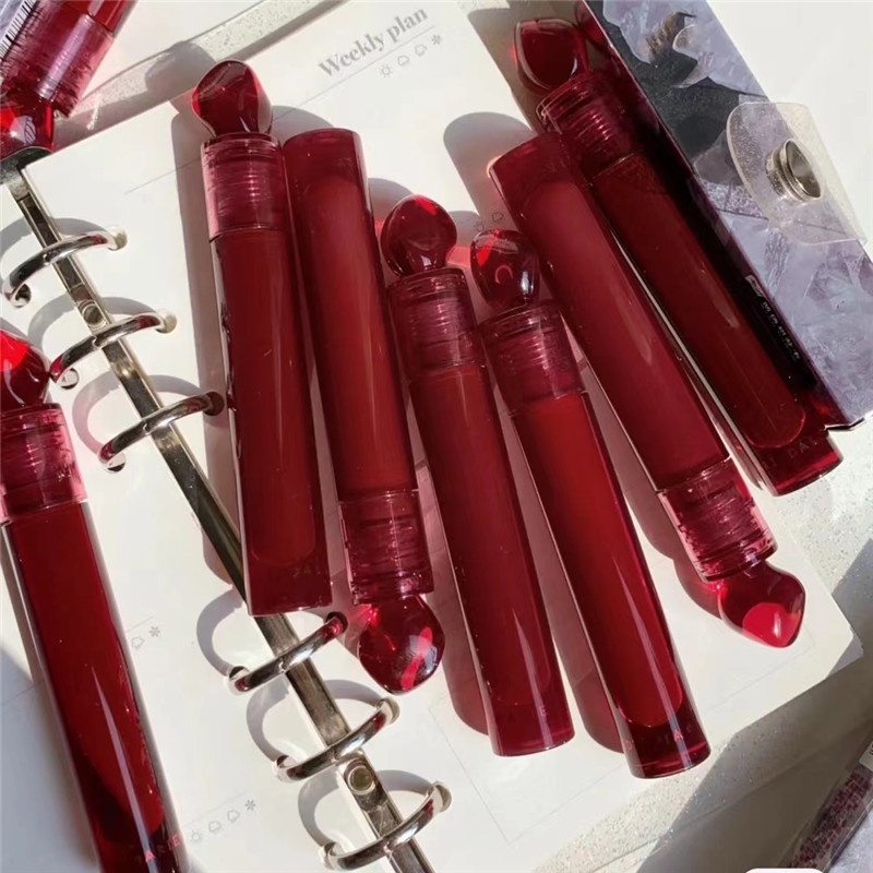 PEINIFEN Ruby Lip Glaze Velvet Lip Mud Long-lasting Water Resistant And Moisturizing Gem Makeup