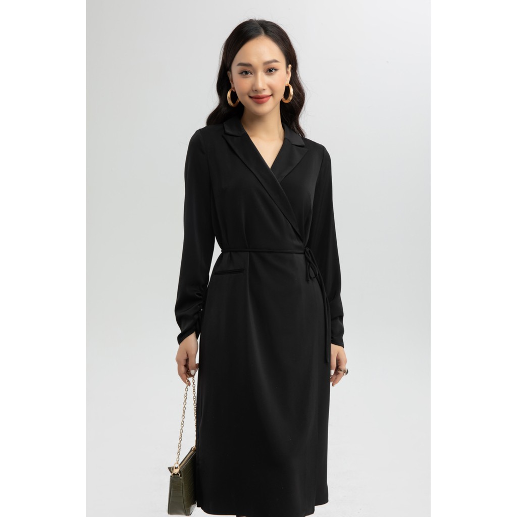 Đầm lụa xếp ly phía sau thiết kế IVY moda MS 48C6021