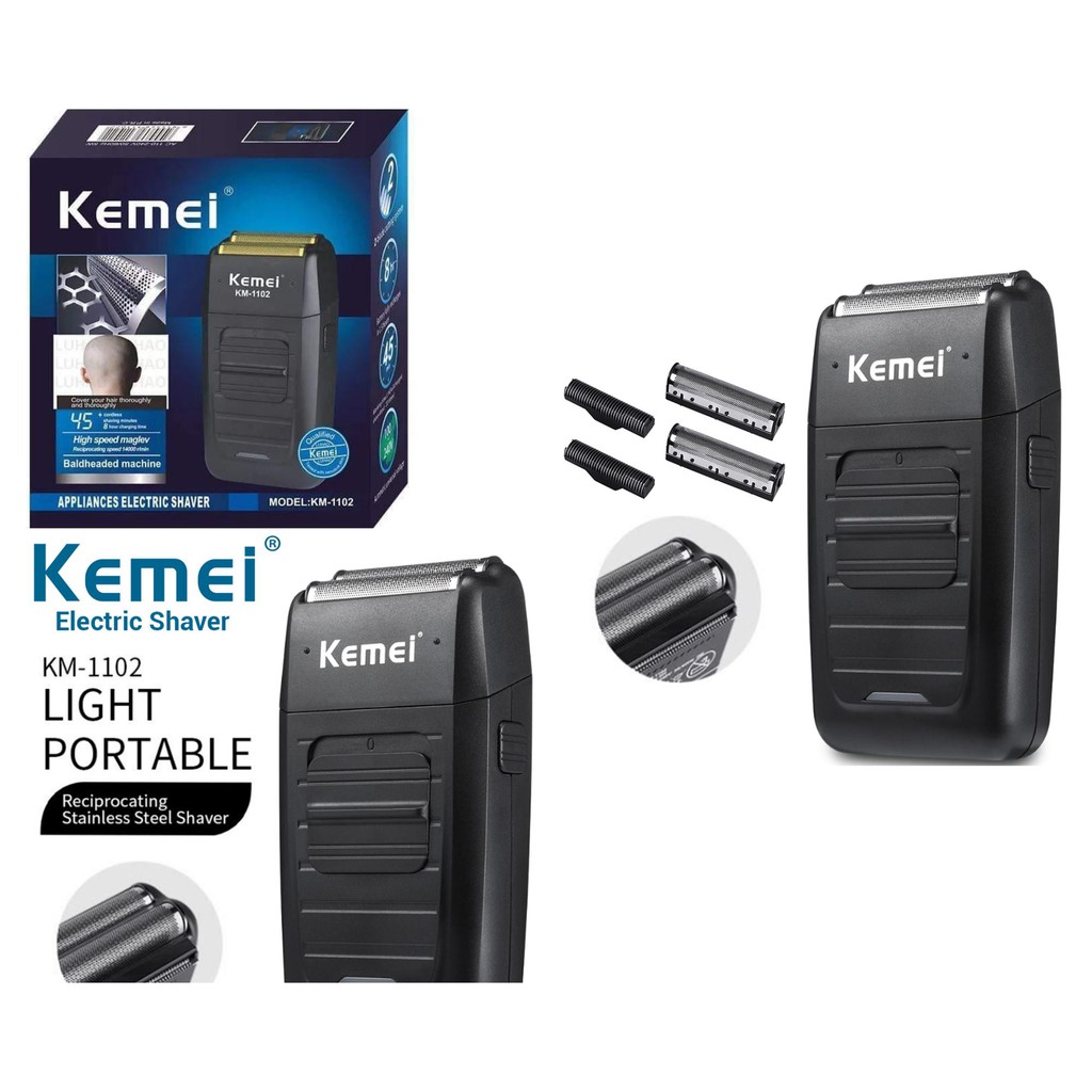 Máy cạo râu khô kemei 1102 cạo trắng,