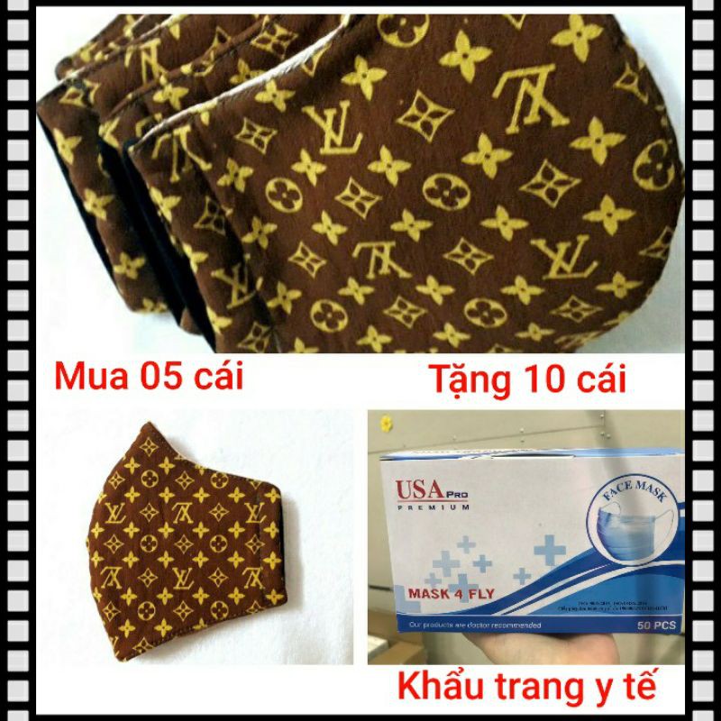 Khẩu Trang Vải Cao Cấp, size người lớn, xanh đen chữ | BigBuy360 - bigbuy360.vn