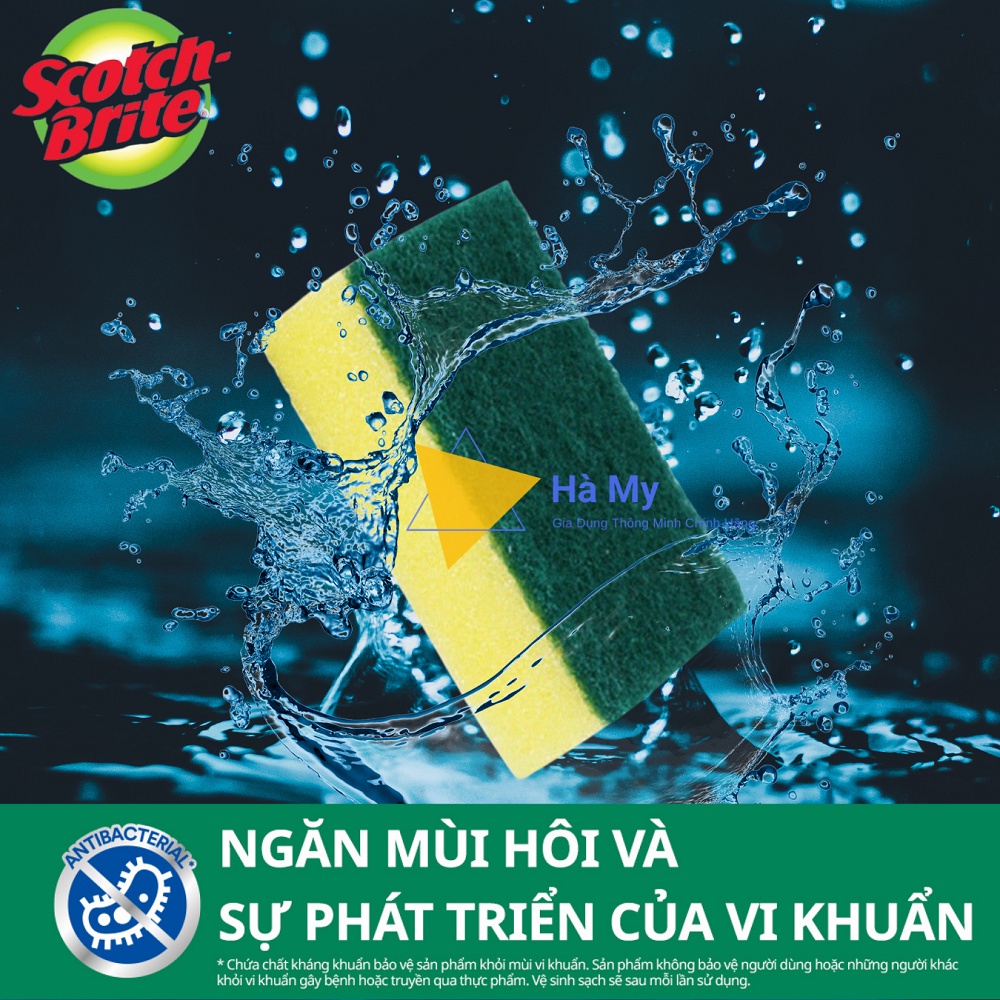 Combo 5 Miếng Rửa Chén,Bát 3M Scotch Brite Thế Hệ Mới Kháng Khuẩn,Siêu Sạch Gấp 3 Lần Miếng Rửa Chén Thông Thường