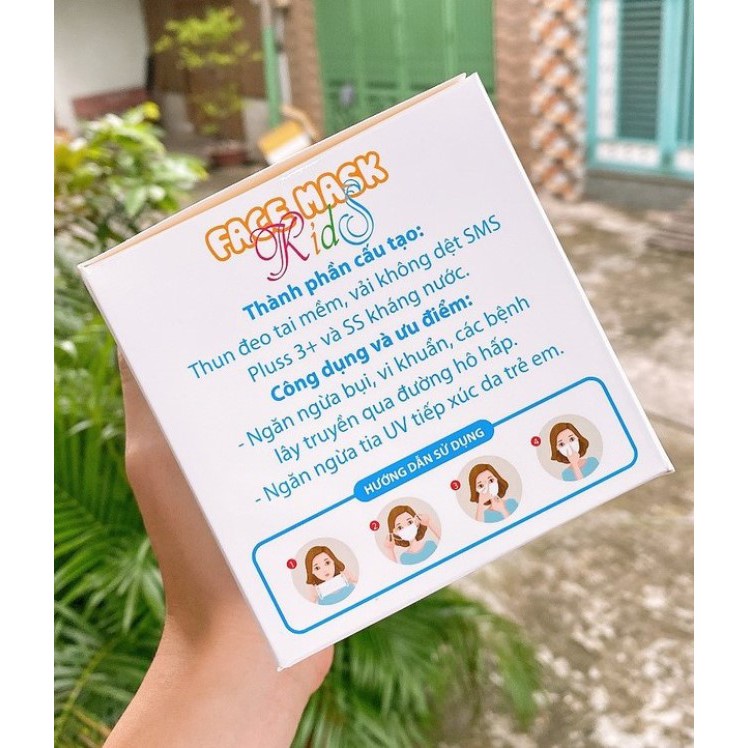 COMBO 2 Cái khẩu trang trẻ em 4 lớp kháng khuẩn cao cấp Famapro (Cty Nam Anh) (Cho Bé từ 4 tuổi trở lên)