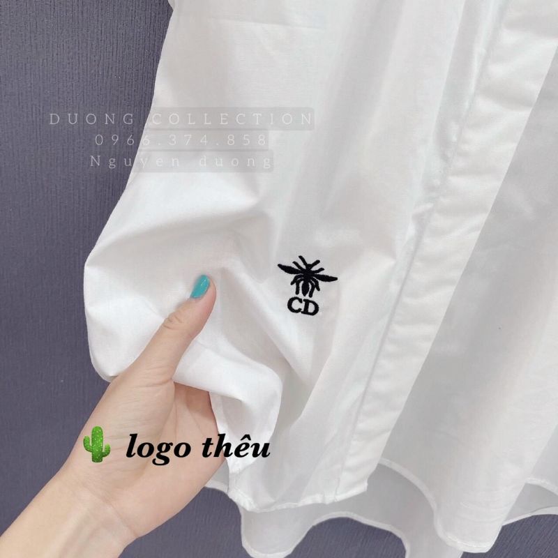 Sơ mi vạt kiểu thêu phối túi tay ngắn cực phong cách (PC)