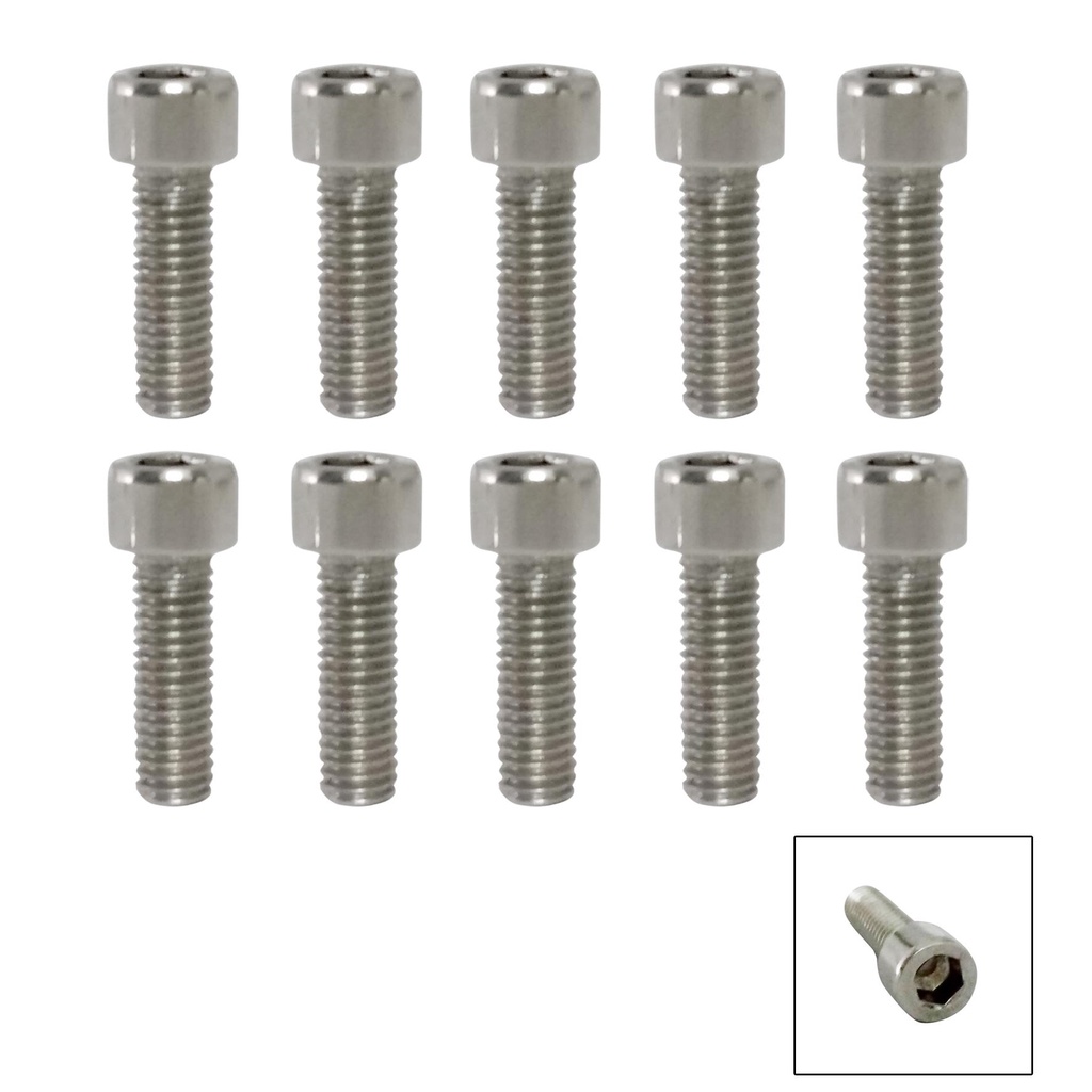 Bộ 10 bù lon INOX 304 đầu Trụ vặn Lục Giác (m6x25 - BL6)