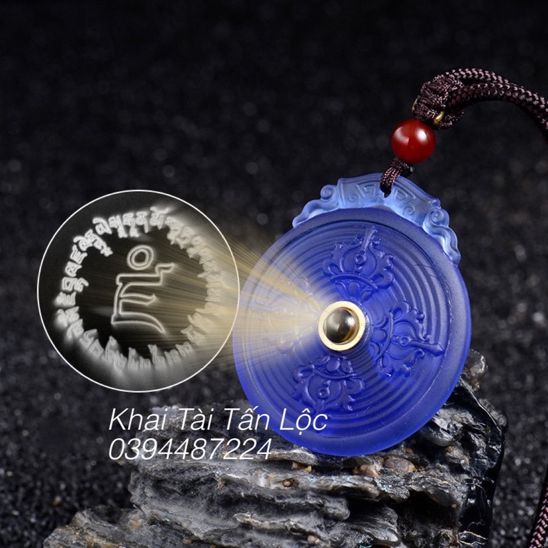 DÂY CHUYỀN CHÚ HOÀNG THẦN TÀI THU HÚT TÀI LỘC ĐÁ LƯU LY