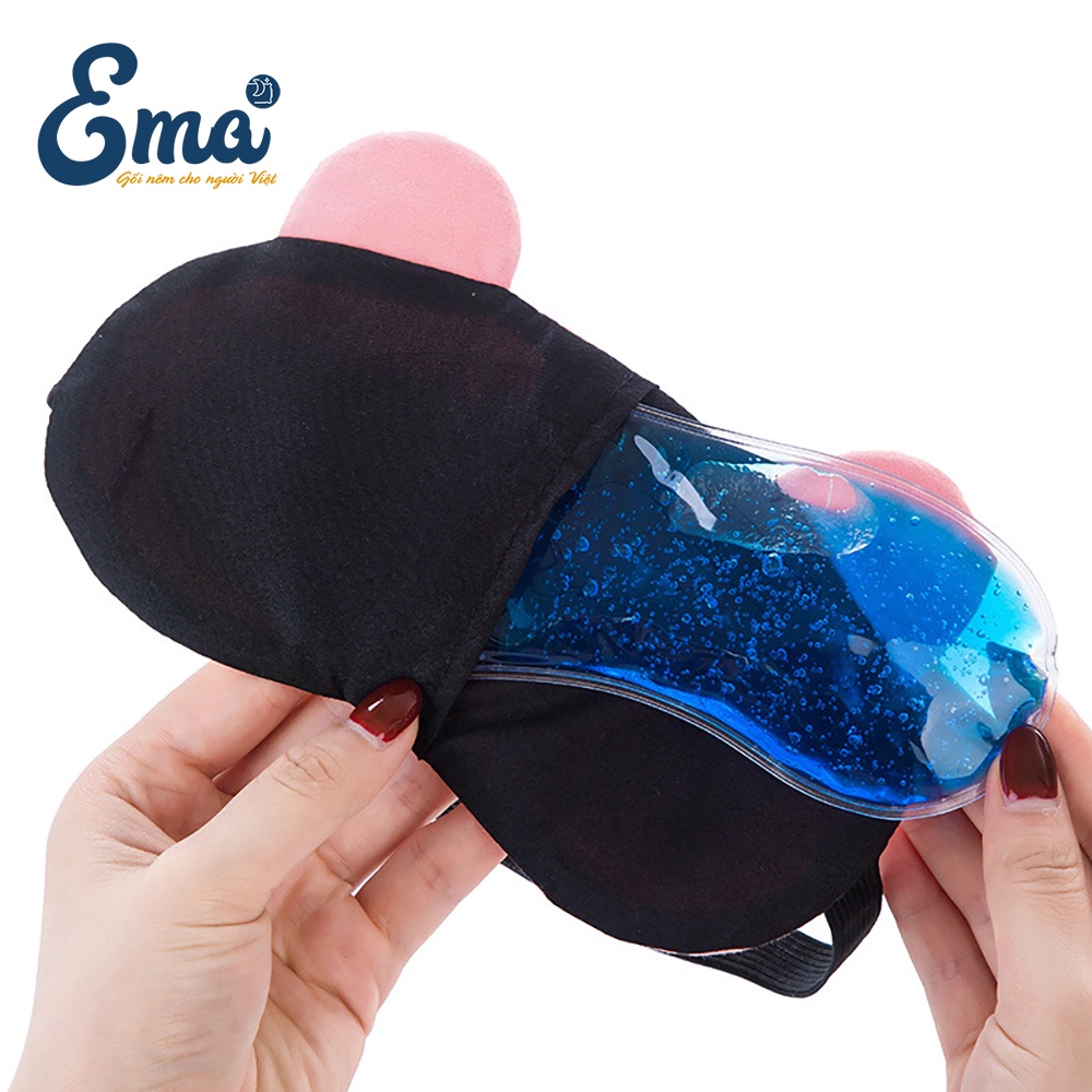Bịt mắt ngủ có gel làm mát cho dân văn phòng, lái xe, sinh viên, đi du lịch - Họa tiết anime dễ thương