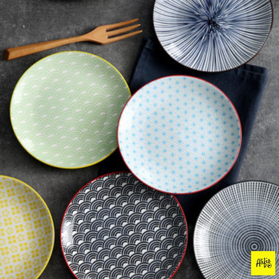 Đĩa sứ, đĩa decor 6inch nhiều họa tiết phong cách Nhật Bản – dùng đựng đồ ăn và decor