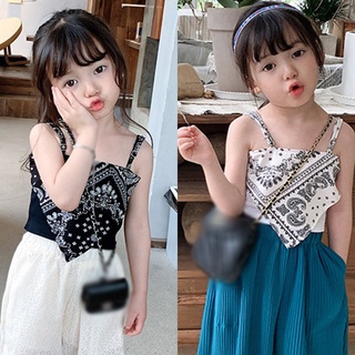 Áo hai dây mùa hè phong cách Hàn Quốc cổ điển dành cho bé gái 1-6 tuổi
