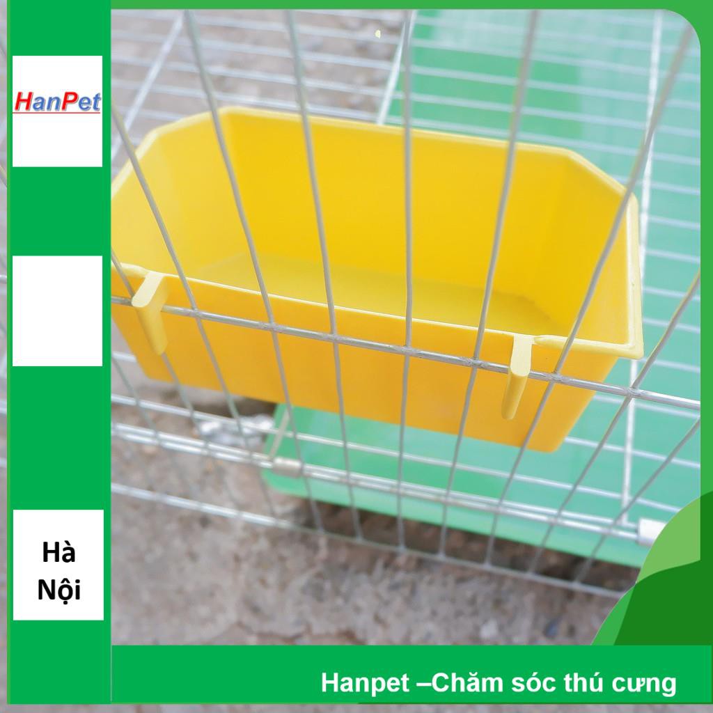 HN-(Bộ 2 chiếc) Máng ăn uống gia cầm hình vuông dạng treo chuồng lồng- (15x7x5cm) Máng ăn gà