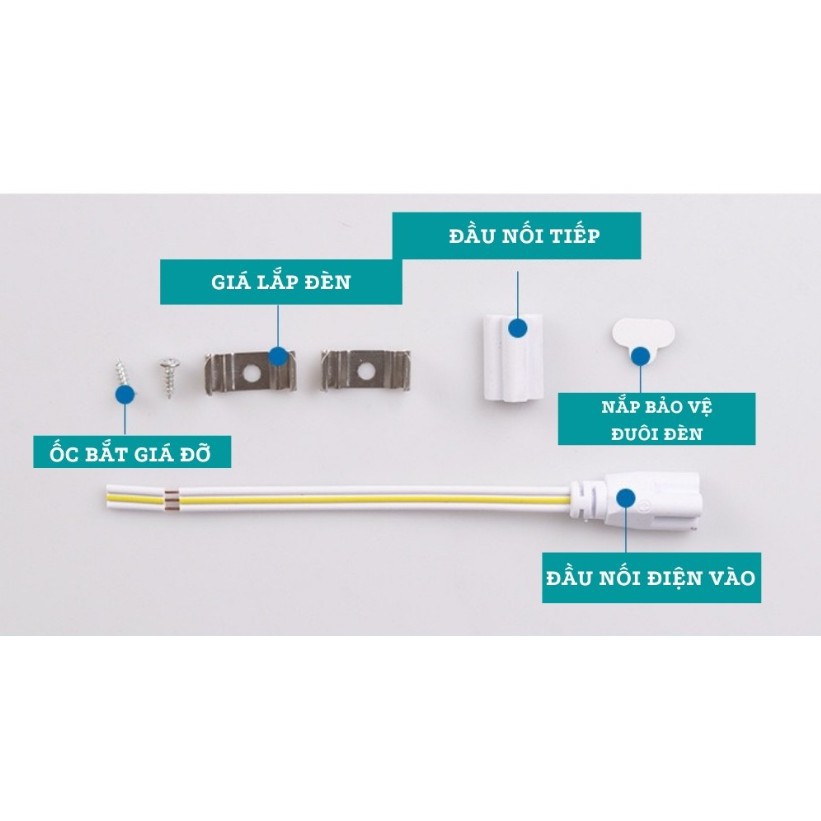 Đèn Tuýp LED Hắt Liền Máng Nhôm T5  0,6M-1,2M Ánh Sáng Trắng- Vàng #T5Nhôm