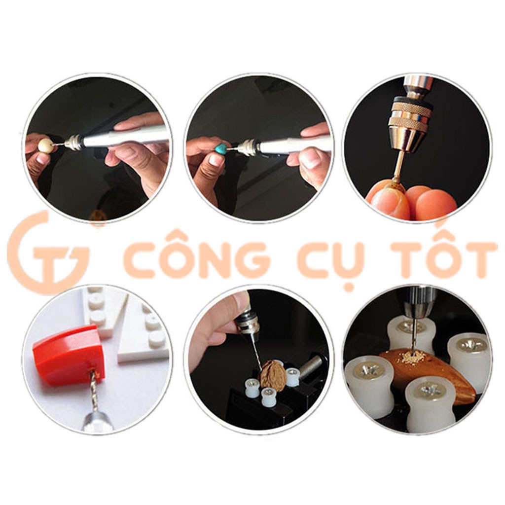 Đầu kẹp mũi khoan  chuôi tròn 0.3-3.4mm  cho máy đa năng