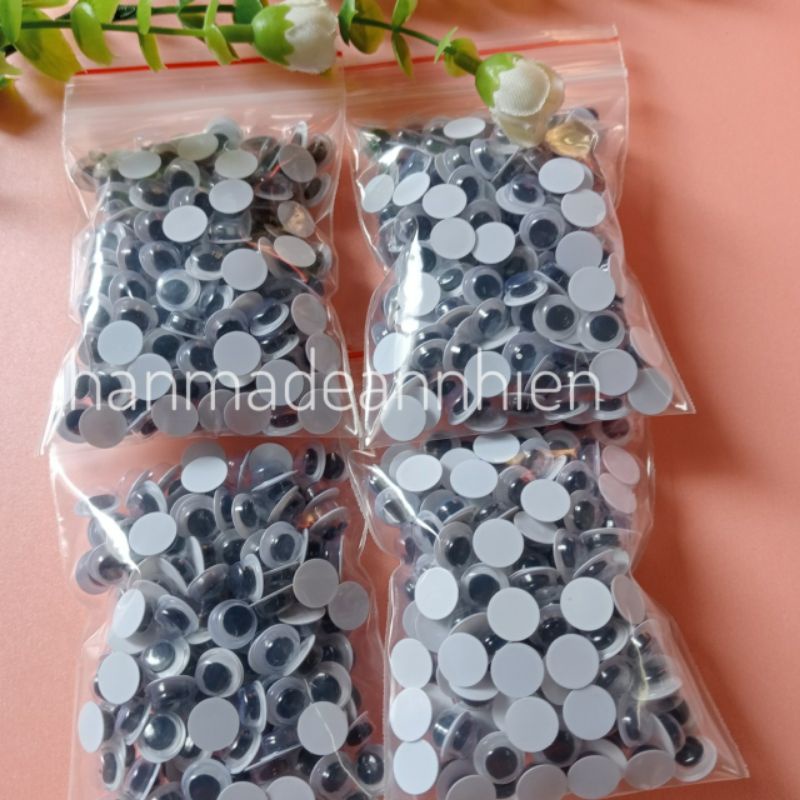 100 chiếc  mắt thú  / mắt liếc, size 8mm - 10mm Gắn thú nhồi bông, hình trang trí các con vật, mầm non...