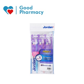 Bộ 3 bàn chải đánh răng Jordan Target Senstive lông siêu mềm, cực mỏng 0.01mm, làm sạch men răng, vệ sinh nướu nhẹ nhàng