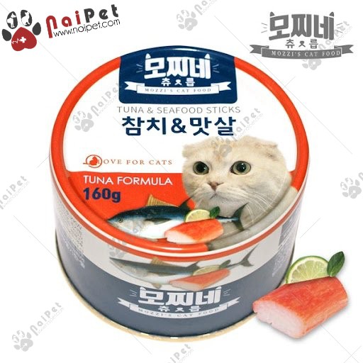 Thức Ăn Dinh Dưỡng Thịt Hộp Cho Mèo Mozzi’s Cat Food Hàn Quốc 160g