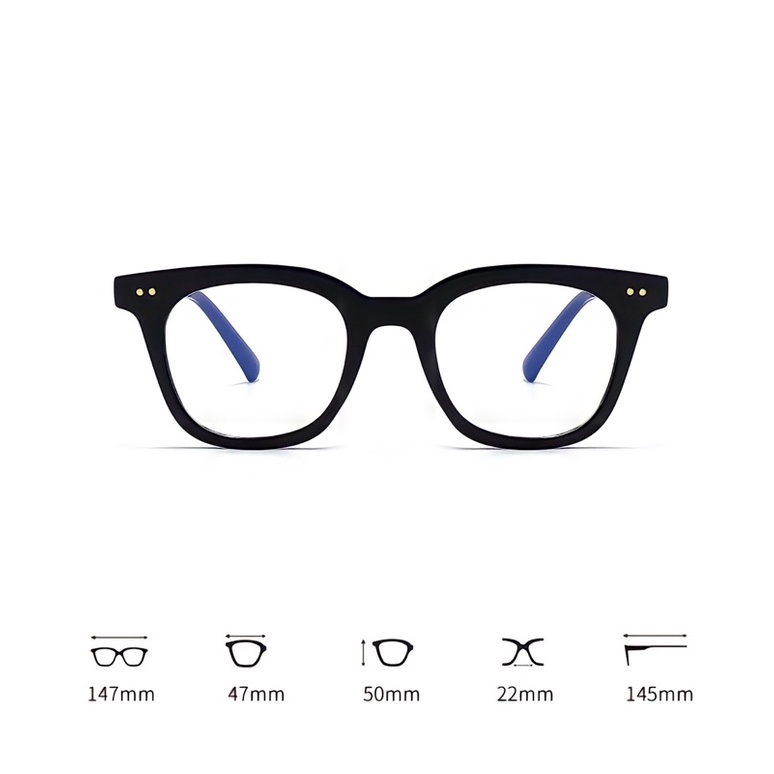 Gọng Kính Cận Thời Trang Nam Nữ Nhựa Dẻo Bản Full Dáng Vuông Hàn Quốc