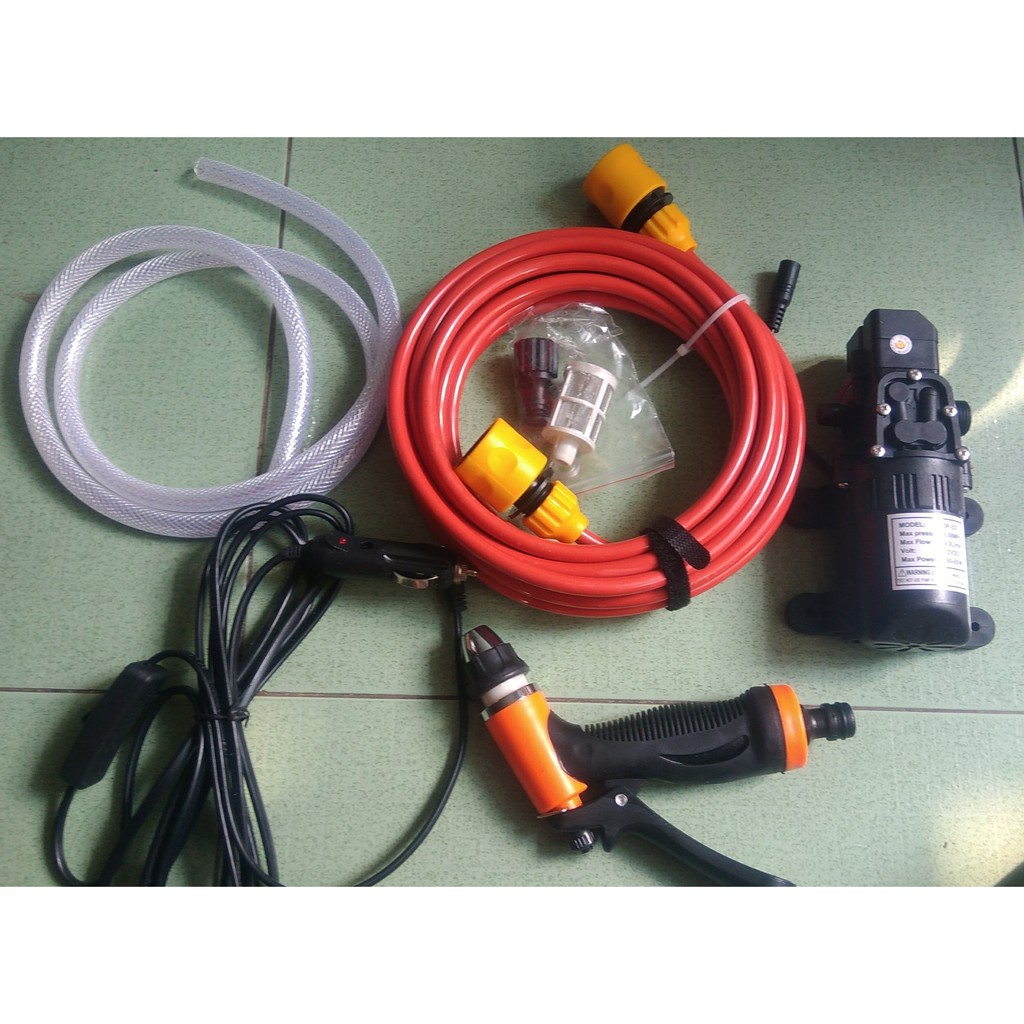 Bộ Máy bơm rửa xe áp lực nước mini 12v