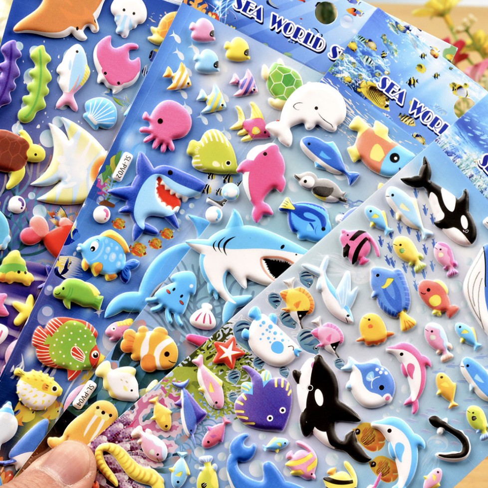50 MẪU Đồ chơi sticker THẾ GIỚI BIỂN cho bé hình dán 3D vừa chơi vừa học phát triển trí tuệ luyện tập trí thông minh