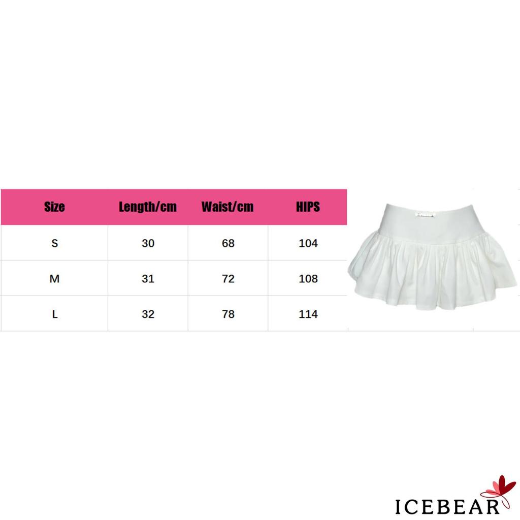 Chân Váy Ngắn Xếp Ly Chữ Cái Lưng Thấp Giản Dị Dành Cho Người Lớn (Màu Trắng)