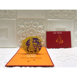 Thiệp nổi - 6 mẫu  Thiệp 3D - Noel -   Merry Christmas