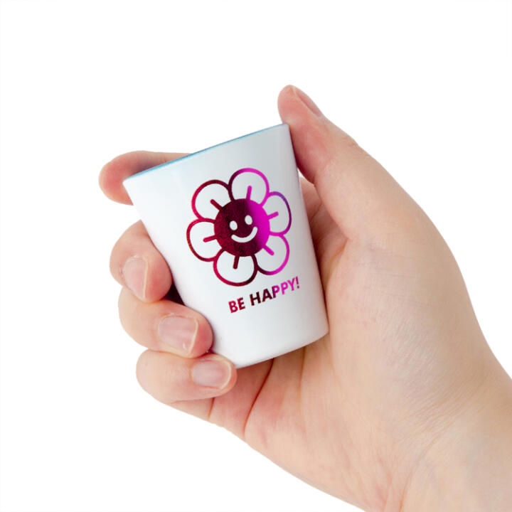 Ly Rượu Soju ARTBOX Hàn Quốc Màu Neon Màu Xanh Dương Trang Trí Hình Bông Hoa