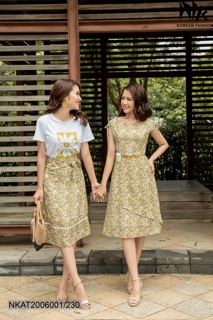ĐẦM HOA ĐÍNH EO
