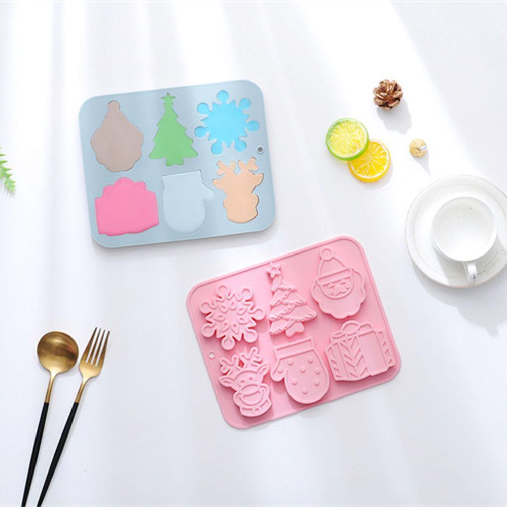 Khuôn Silicone Làm Xà Phòng 6 Ngăn Chủ Đề Giáng Sinh