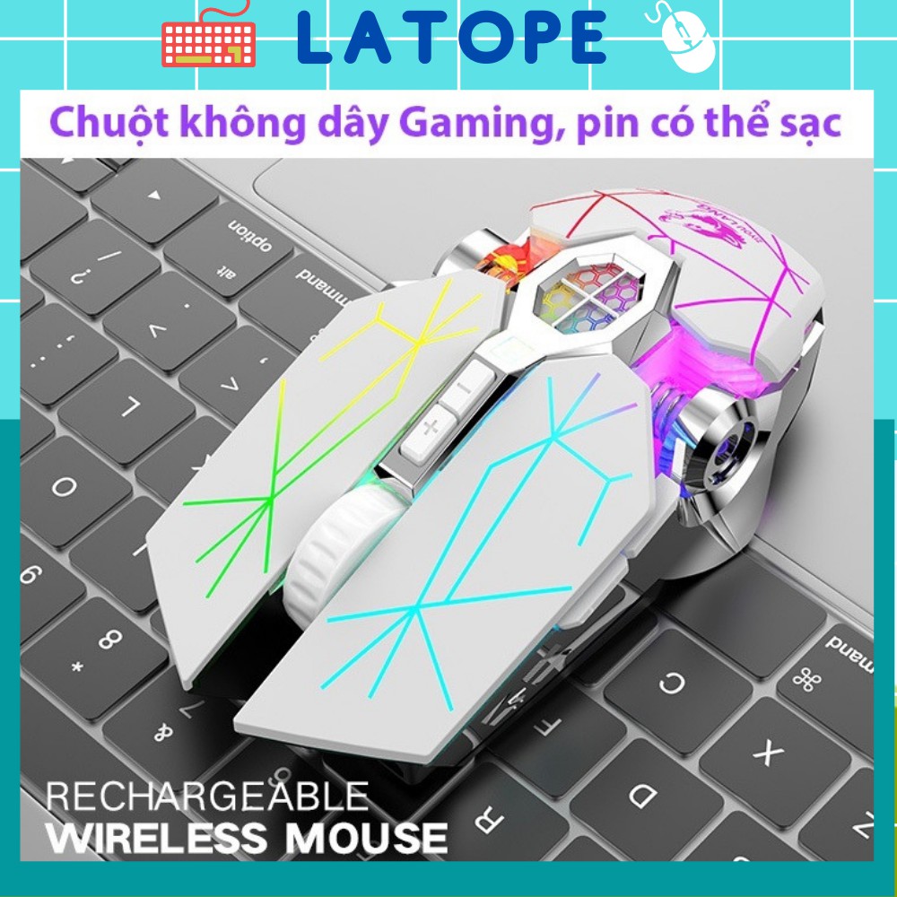 Chuột không dây Latope chuột gaming máy tính laptop không dây Full LED RGB X13