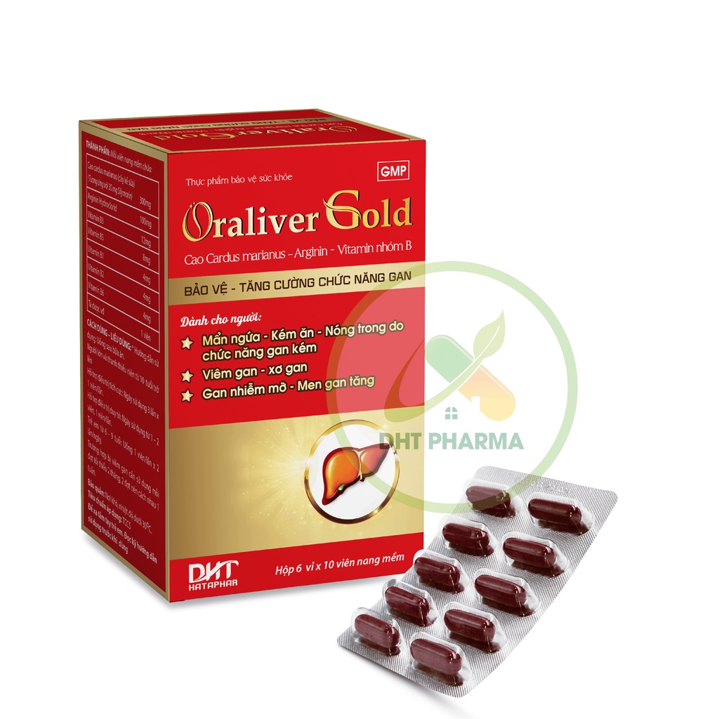 TPBVSK Tăng cường chức năng gan Oraliver Gold DHT HATAPHAR- Hộp 6 vỉ x 10 viên